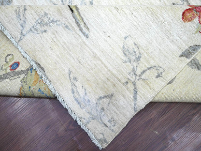 Ivory 10'3" x 14'7" Modern / Contemporary Hand knotted Wool Rug - Sku: O022341