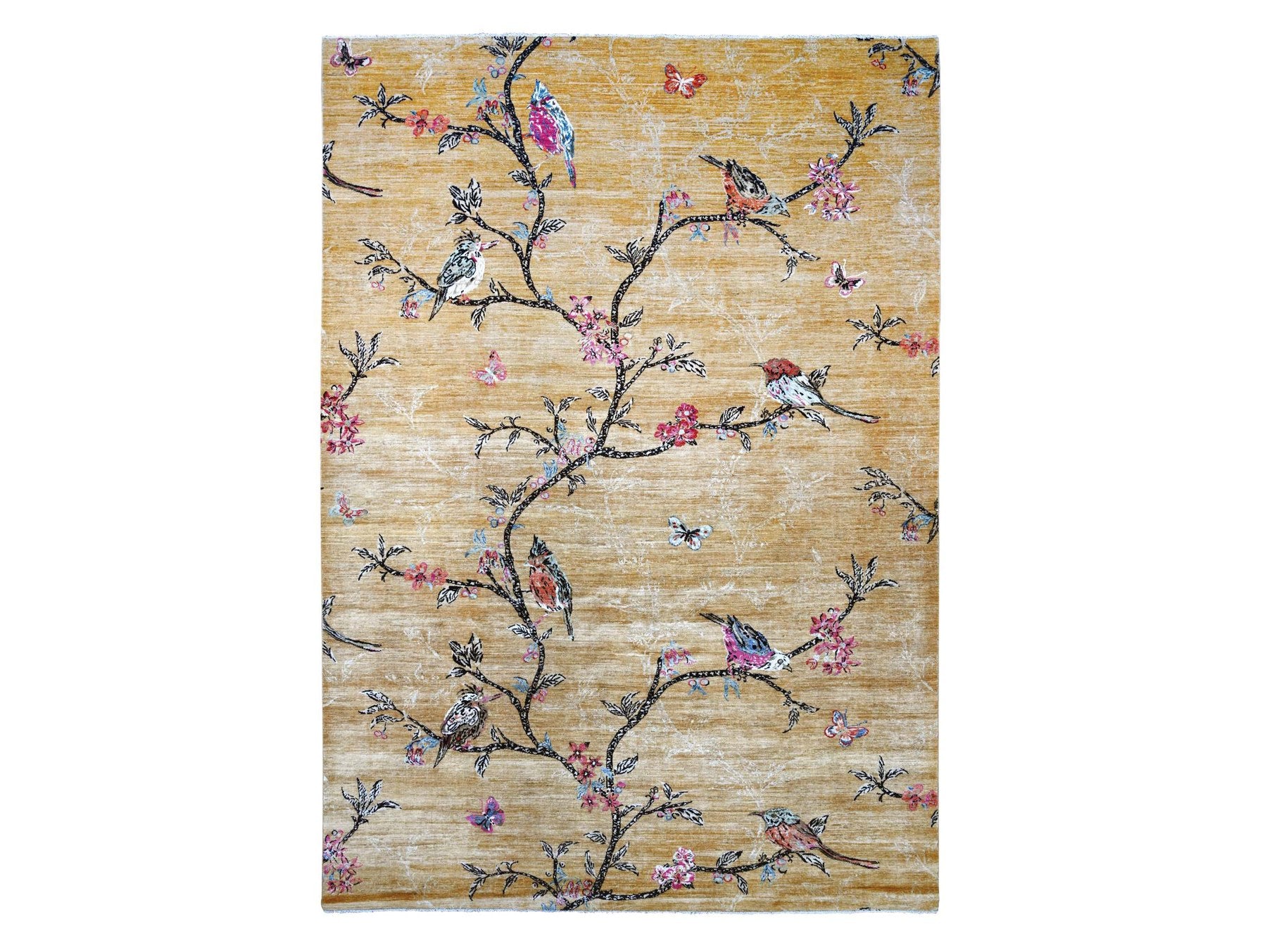 Brown 10'1" x 13'10" Modern and Contemporary Hand knotted Wool Rug - Sku: O022342