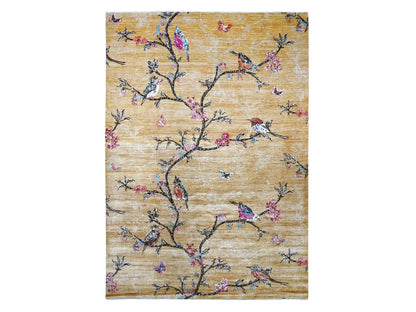 Brown 10'1" x 13'10" Modern and Contemporary Hand knotted Wool Rug - Sku: O022342