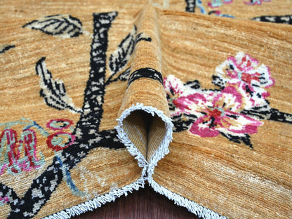Brown 10'1" x 13'10" Modern and Contemporary Hand knotted Wool Rug - Sku: O022342