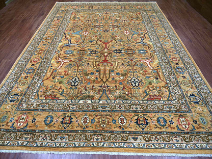 Brown 9'2" x 11'11" Tribal & Geometric Hand knotted Wool Rug - Sku: O022344