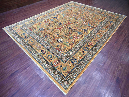 Brown 9'2" x 11'11" Tribal & Geometric Hand knotted Wool Rug - Sku: O022344