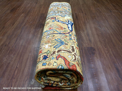 Brown 9'2" x 11'11" Tribal & Geometric Hand knotted Wool Rug - Sku: O022344