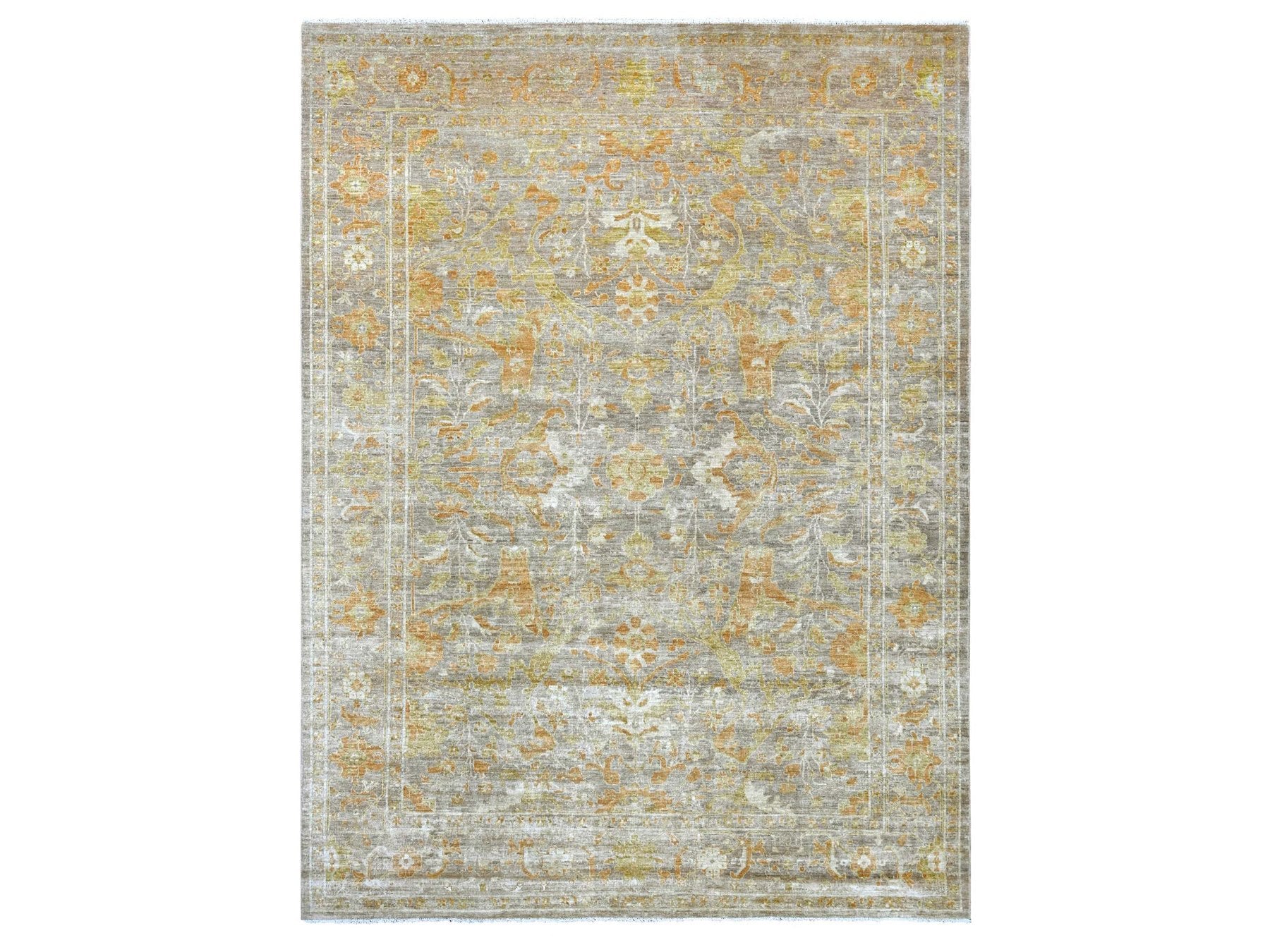 Brown 8'10" x 11'9" Tribal & Geometric Hand knotted Wool Rug - Sku: O022346