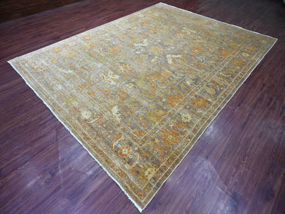 Brown 8'10" x 11'9" Tribal & Geometric Hand knotted Wool Rug - Sku: O022346