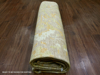 Peshawar Tribal & Geometric hand-knotted wool rug in Brown, 8'10" x 11'9" — SKU O022346 (view 9)