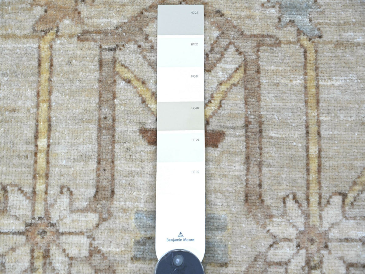 Peshawar Oushak hand-knotted wool rug in Ivory & Brown, 7'11" x 10' — SKU O022347 (view 7)