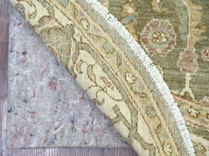 Green 6'0" x 6'1" Oushak And Peshawar Hand knotted Wool Rug - Sku: O022350