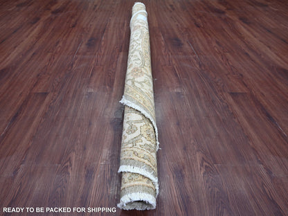 Green 6'0" x 6'1" Oushak And Peshawar Hand knotted Wool Rug - Sku: O022350