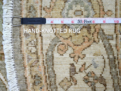 Green 6'0" x 6'1" Oushak And Peshawar Hand knotted Wool Rug - Sku: O022350