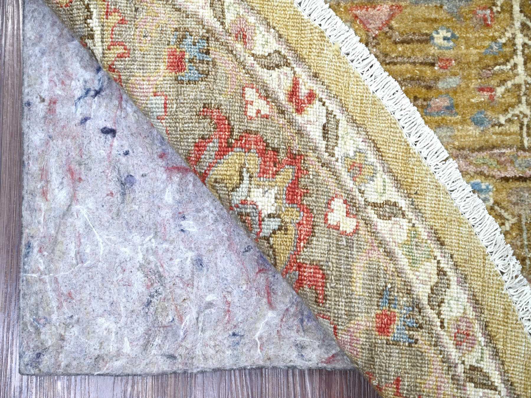 Peshawar Oushak hand-knotted wool rug in Yellow & Brown, 6' x 6'1" — SKU O022351 (view 2)