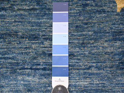 Peshawar Oushak hand-knotted wool rug in Blue & Navy Blue, 9'11" x 13'8" — SKU O022353 (view 7)