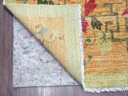 Green 9'11" x 13'9" Oushak And Peshawar Hand knotted Wool Rug - Sku: O022354
