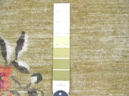 Green 9'11" x 13'9" Oushak And Peshawar Hand knotted Wool Rug - Sku: O022354