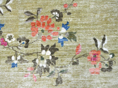 Green 9'11" x 13'9" Oushak And Peshawar Hand knotted Wool Rug - Sku: O022354