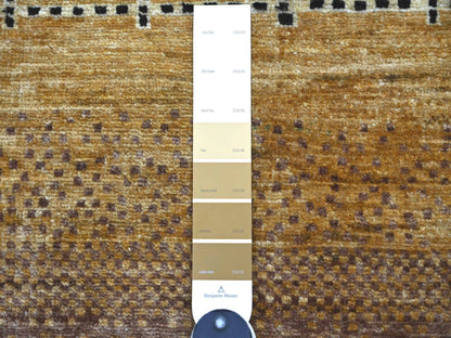 Brown 9'10" x 13'7" Tribal & Geometric Hand knotted Wool Rug - Sku: O022360
