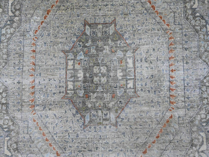Mamluk Mamluk hand-knotted wool rug in Gray, 9'9" x 13'11" — SKU O022362 (view 8)