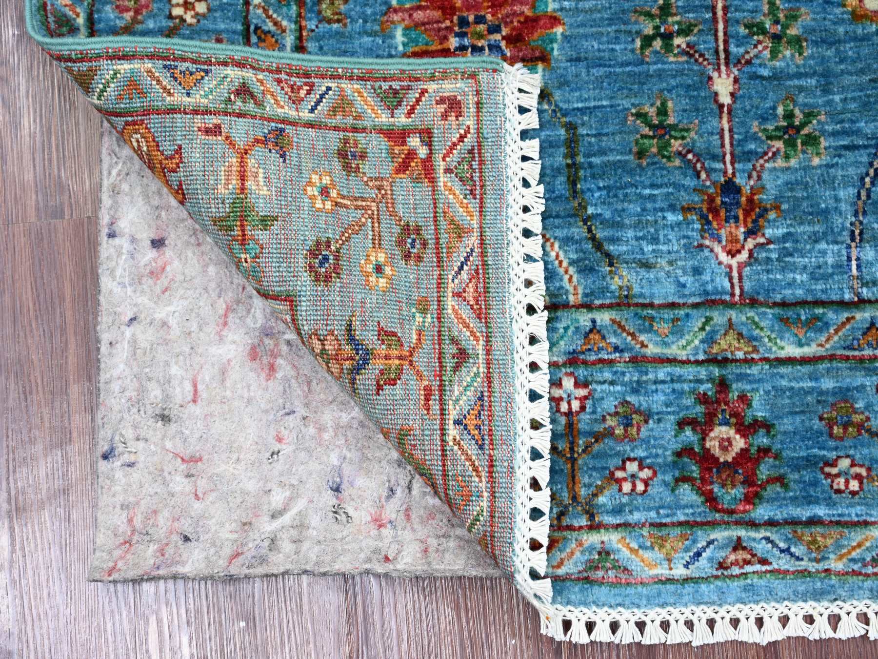 Blue 3'3" x 4'11" Tribal & Geometric Hand knotted Wool Rug - Sku: O022365