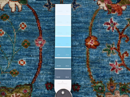 Blue 3'3" x 4'11" Tribal & Geometric Hand knotted Wool Rug - Sku: O022365