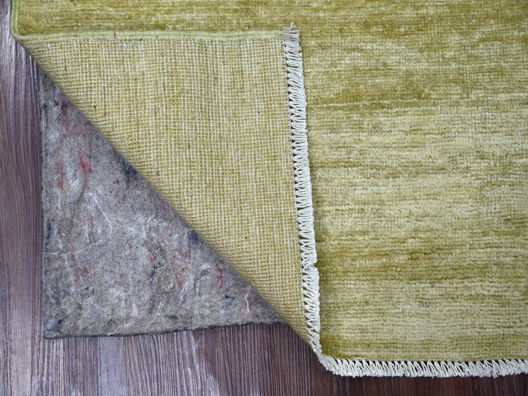 Green 2'6" x 2'10" Modern and Contemporary Hand knotted Wool Rug - Sku: O022369