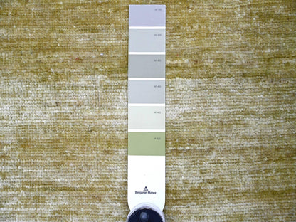 Green 2'6" x 2'10" Modern and Contemporary Hand knotted Wool Rug - Sku: O022369