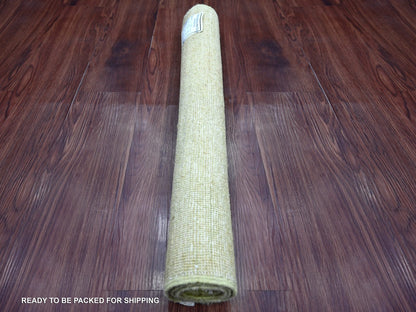 Green 2'6" x 2'10" Modern and Contemporary Hand knotted Wool Rug - Sku: O022369