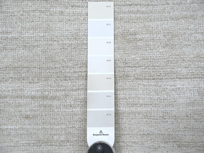 Modern / Contemporary hand-knotted wool runner in Ivory, 2'6" x 14'4" — SKU O022370 (view 3)