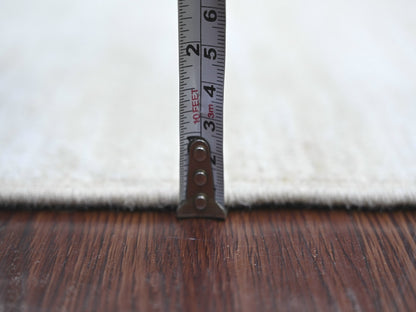 Modern / Contemporary hand-knotted wool runner in Ivory, 2'6" x 14'4" — SKU O022370 (view 5)