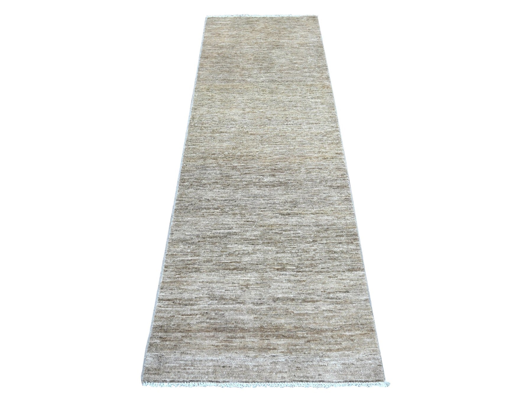 Brown 2'6" x 7'6" Modern and Contemporary Hand knotted Wool Rug - Sku: O022371
