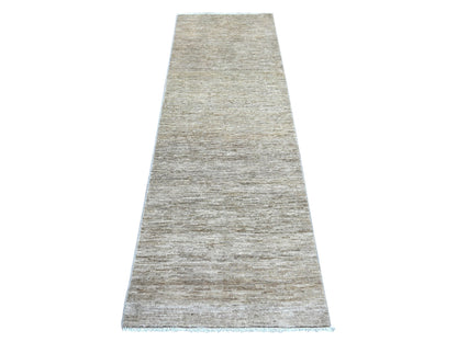 Brown 2'6" x 7'6" Modern and Contemporary Hand knotted Wool Rug - Sku: O022371