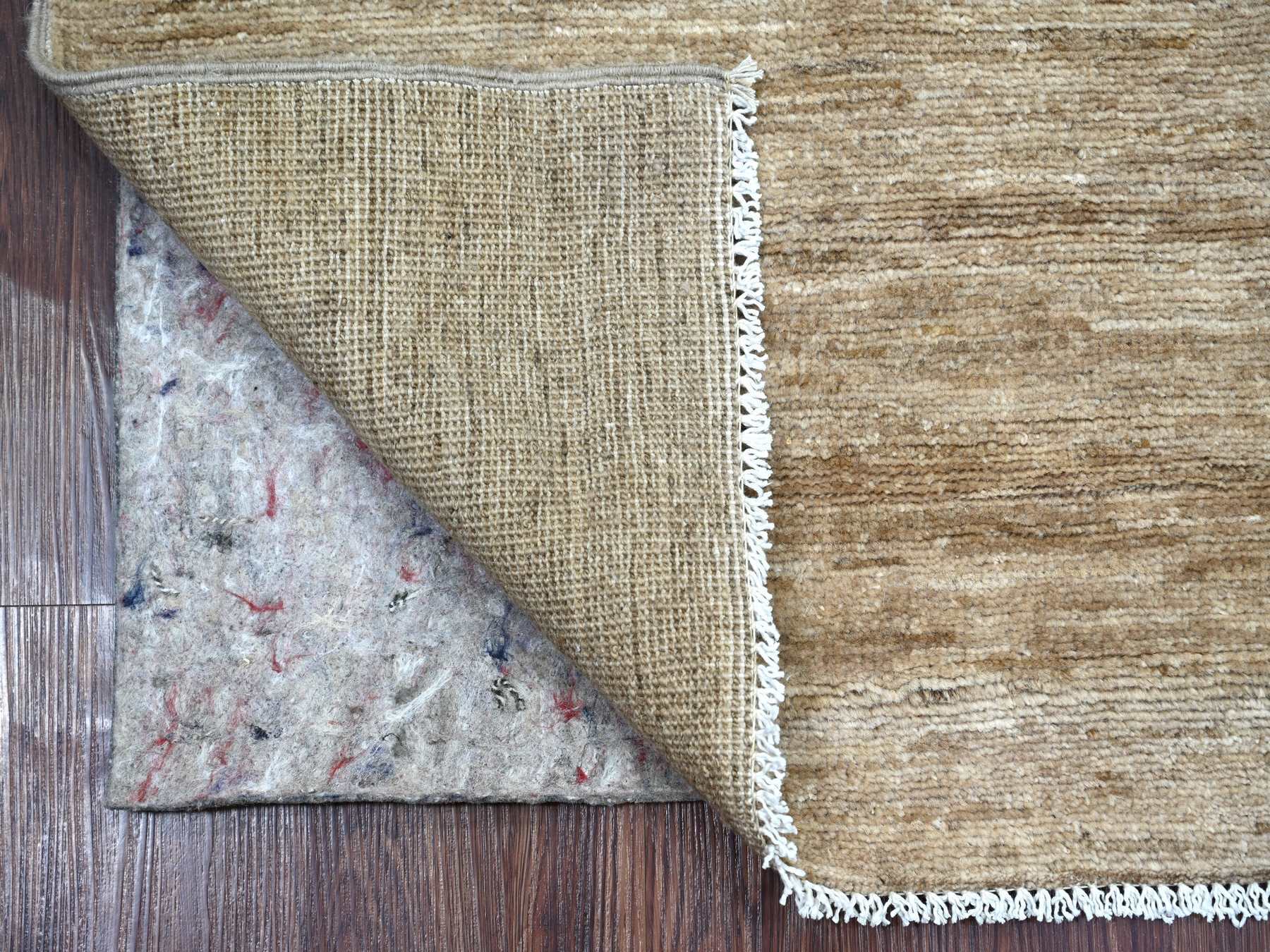 Brown 2'6" x 7'6" Modern and Contemporary Hand knotted Wool Rug - Sku: O022371