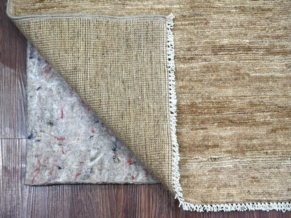 Brown 2'6" x 7'6" Modern and Contemporary Hand knotted Wool Rug - Sku: O022371
