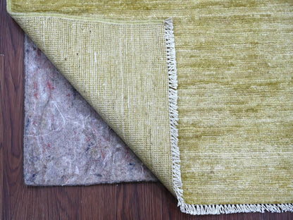 Green 2'6" x 2'11" Modern and Contemporary Hand knotted Wool Rug - Sku: O022372