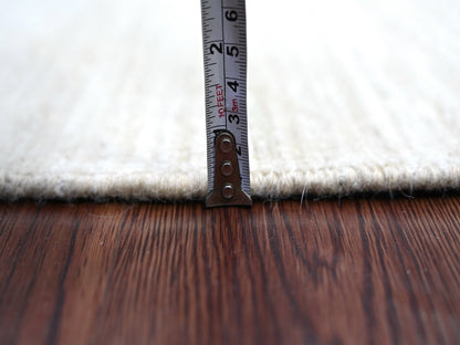 Modern / Contemporary hand-knotted wool runner in Ivory, 2'6" x 14'3" — SKU O022373 (view 5)