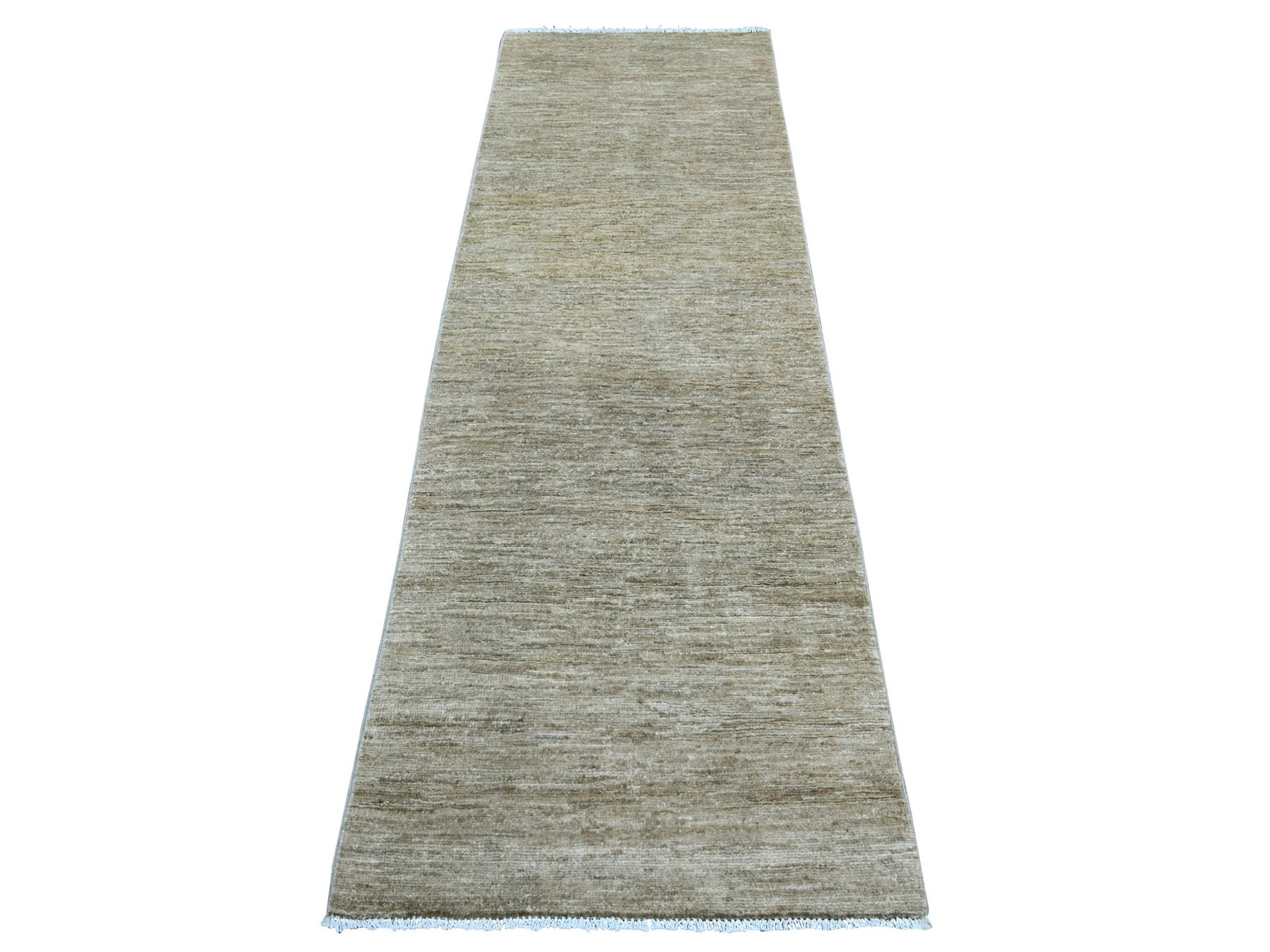 Brown 2'6" x 7'6" Modern and Contemporary Hand knotted Wool Rug - Sku: O022374