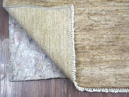 Brown 2'6" x 7'6" Modern and Contemporary Hand knotted Wool Rug - Sku: O022374