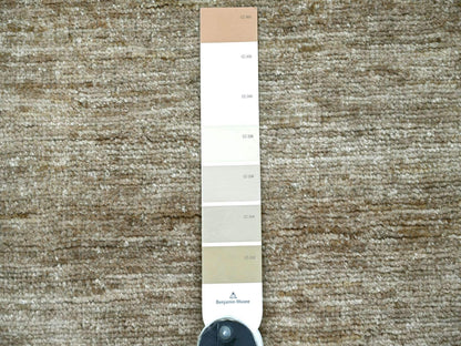 Brown 2'6" x 7'6" Modern and Contemporary Hand knotted Wool Rug - Sku: O022374