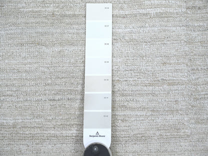 Ivory 2'6" x 14'4" Modern and Contemporary Hand knotted Wool Rug - Sku: O022375