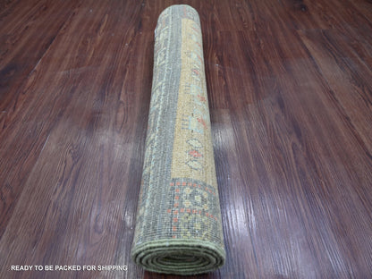Gabbeh Tribal & Geometric hand-knotted wool runner in Gray, 2'7" x 5'9" — SKU O022378 (view 4)