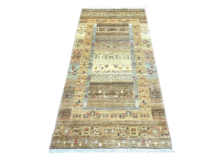 Brown 2'10" x 5'9" Tribal & Geometric Hand knotted Wool Rug - Sku: O022383