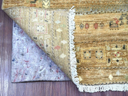 Brown 2'10" x 5'9" Tribal & Geometric Hand knotted Wool Rug - Sku: O022383