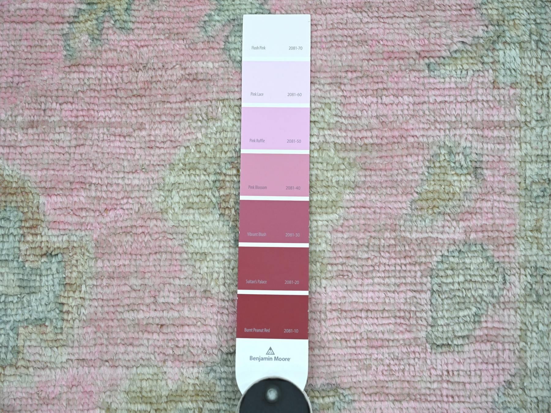 Oushak Oushak hand-knotted wool runner in Pink & Gray, 2'8" x 6' — SKU O022386 (view 3)
