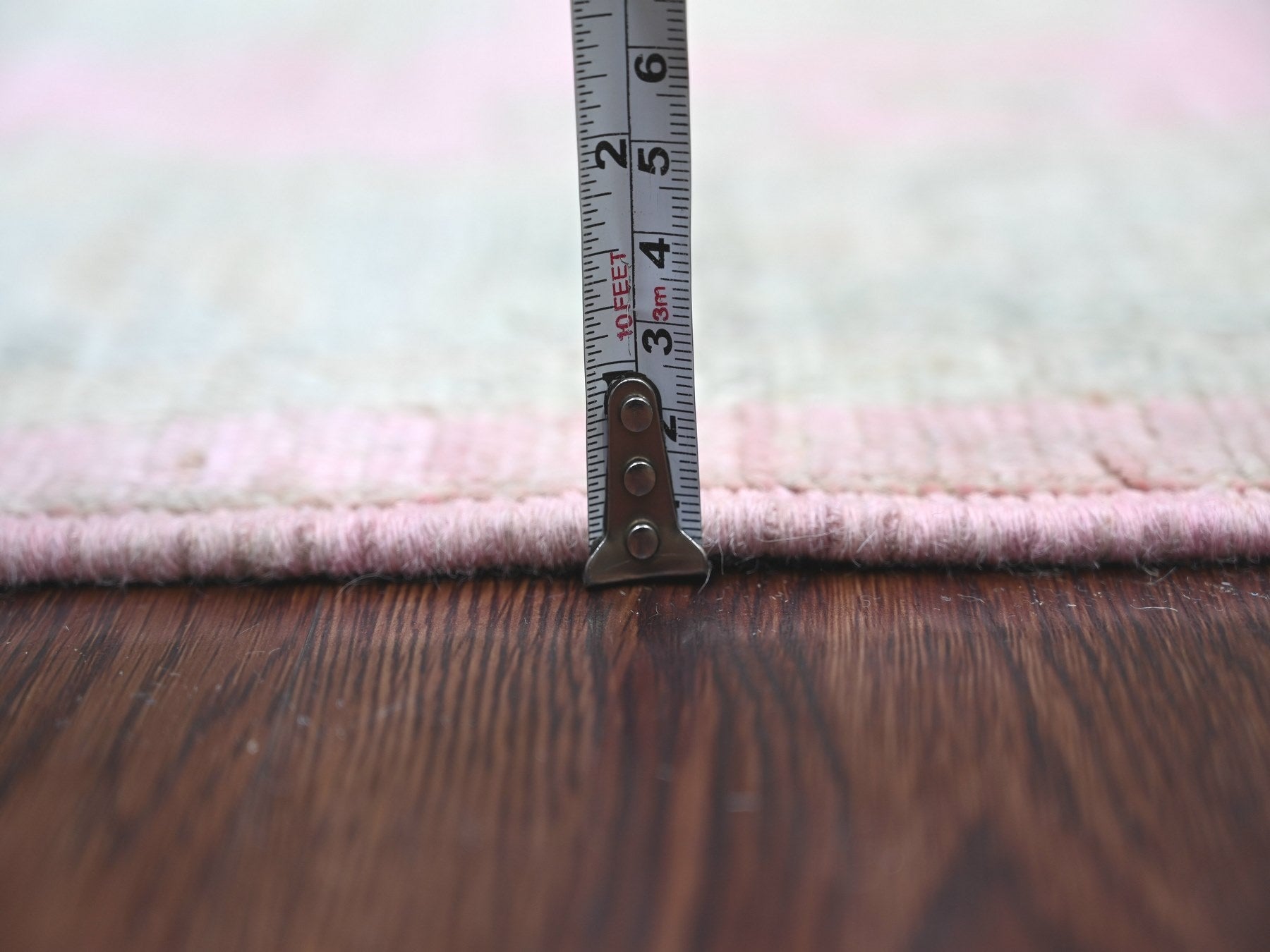 Oushak Oushak hand-knotted wool runner in Pink & Gray, 2'8" x 6' — SKU O022386 (view 5)