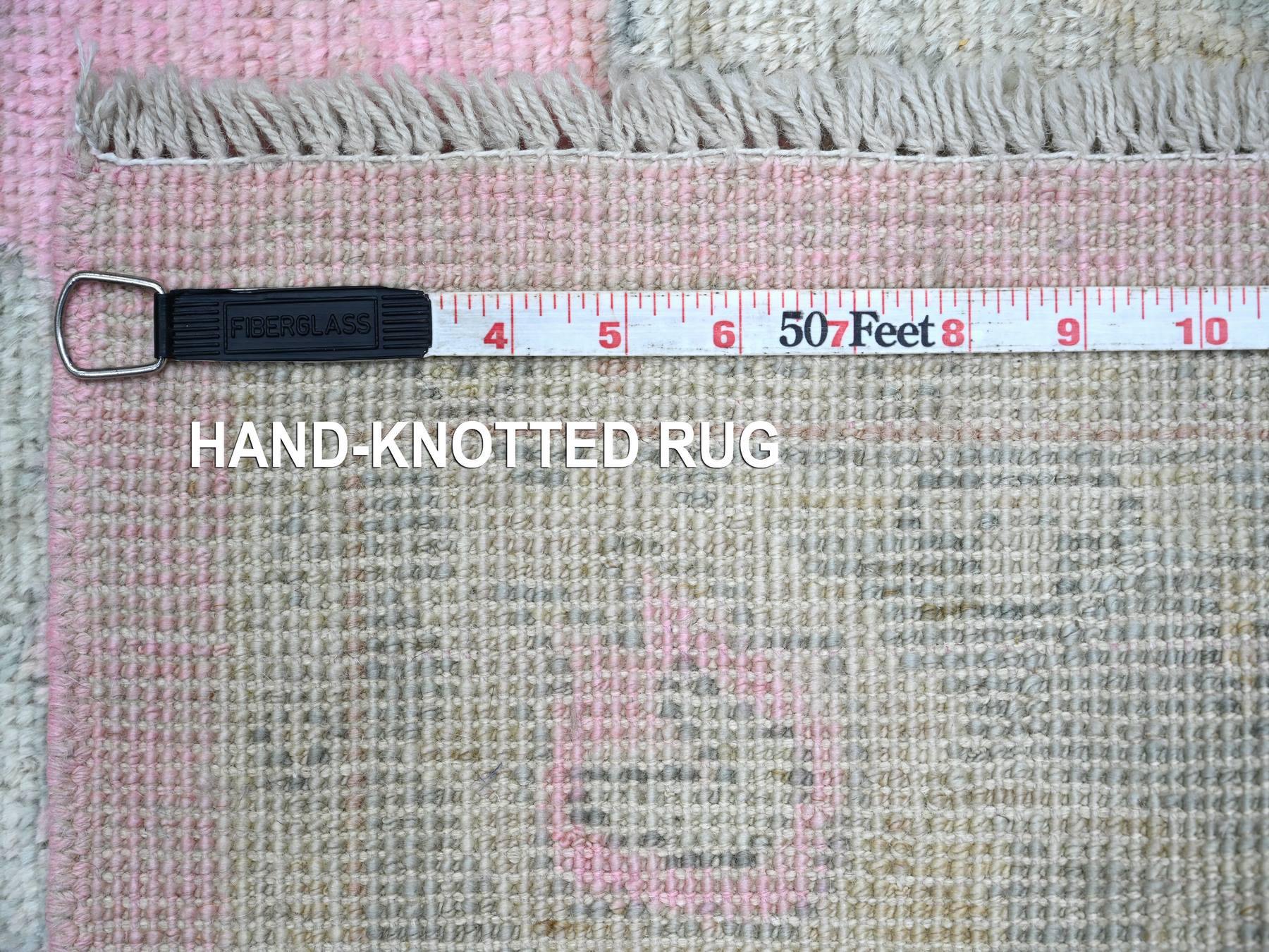 Oushak Oushak hand-knotted wool runner in Pink & Gray, 2'8" x 6' — SKU O022386 (view 6)