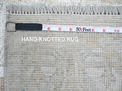 Oushak Oushak hand-knotted wool runner in Ivory, 2'6" x 11'3" — SKU O022387 (view 6)