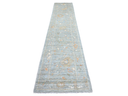 Oushak Oushak hand-knotted wool runner in Gray, 2'10" x 13'9" — SKU O022389