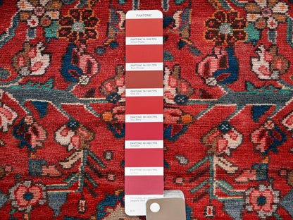Red 3'1" x 4'10" Vintage Hand knotted Wool Rug - Sku: O02238
