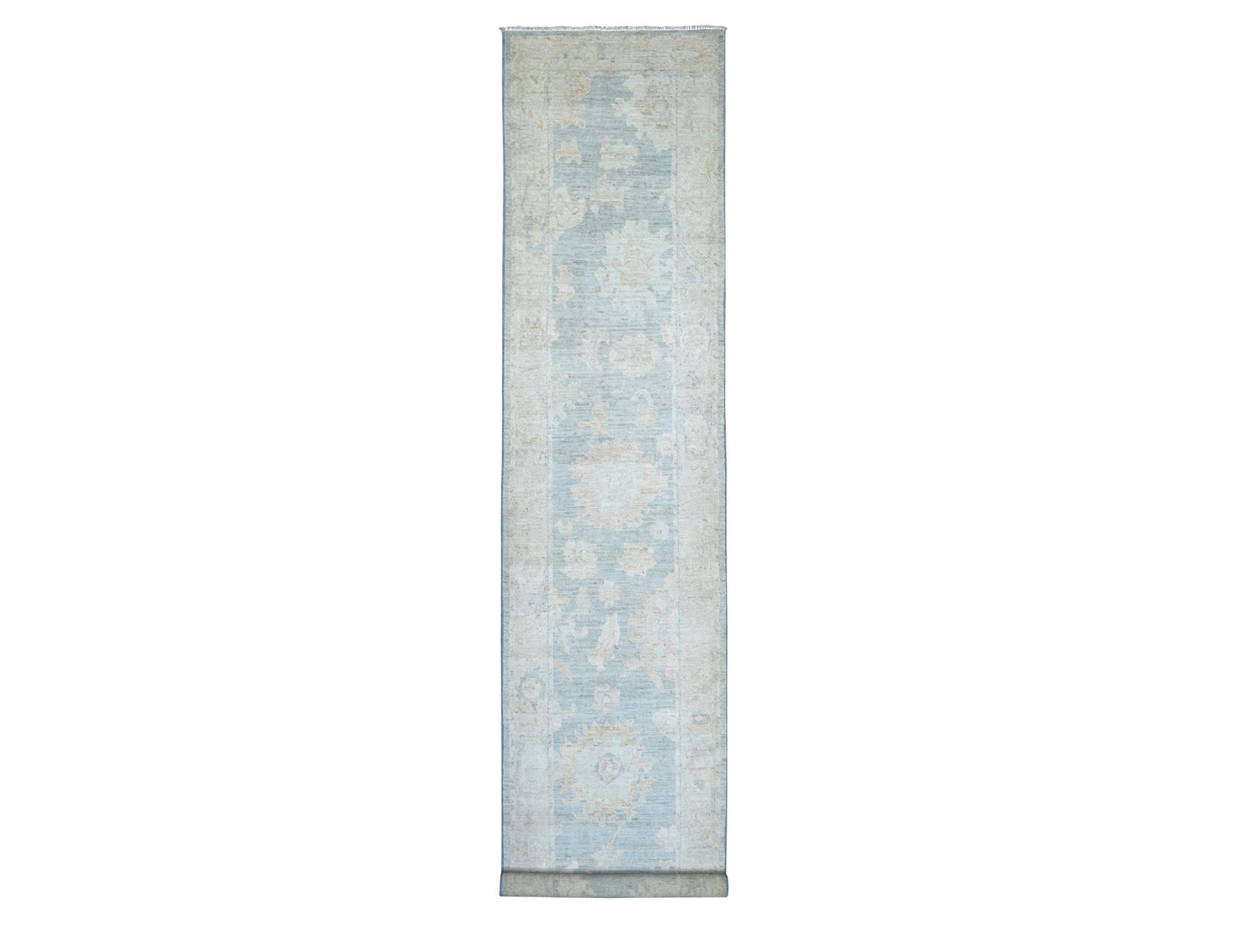 Black 3'2" x 15'9" Oushak And Peshawar Hand knotted Wool Rug - Sku: O022391