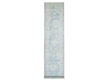 Black 3'2" x 15'9" Oushak And Peshawar Hand knotted Wool Rug - Sku: O022391