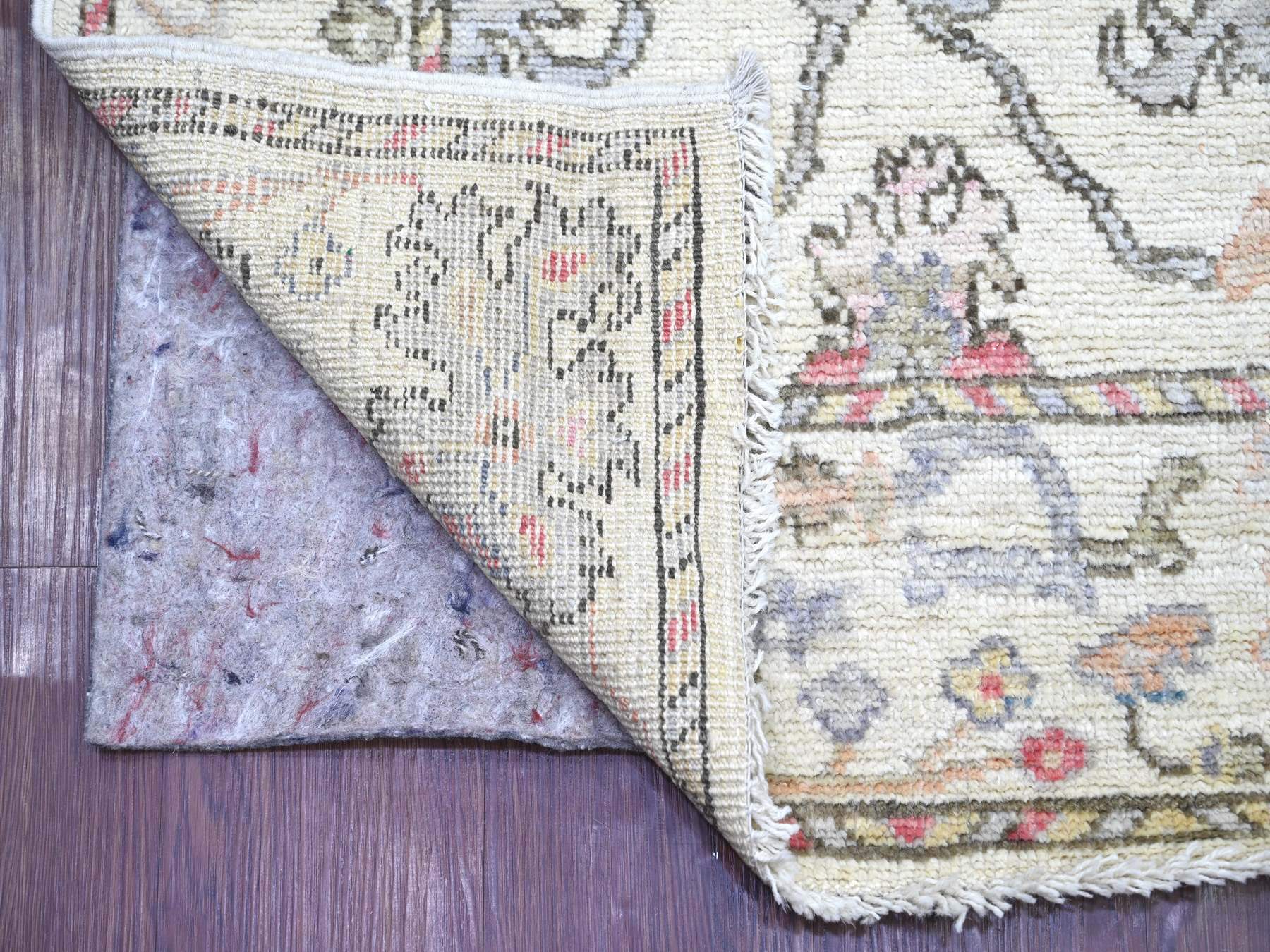 Oushak Oushak hand-knotted wool runner in Ivory, 2'8" x 13'8" — SKU O022393 (view 2)